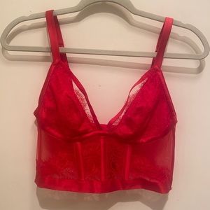 Victoria Secret Red mesh/lace Bralette.